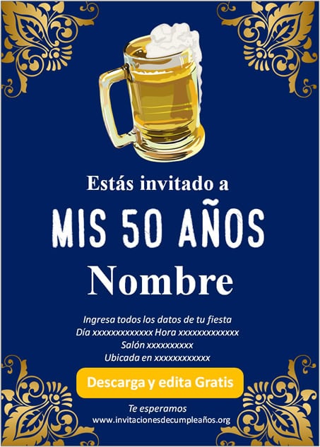 tarjetas de cumpleaños 50 años hombre gratis